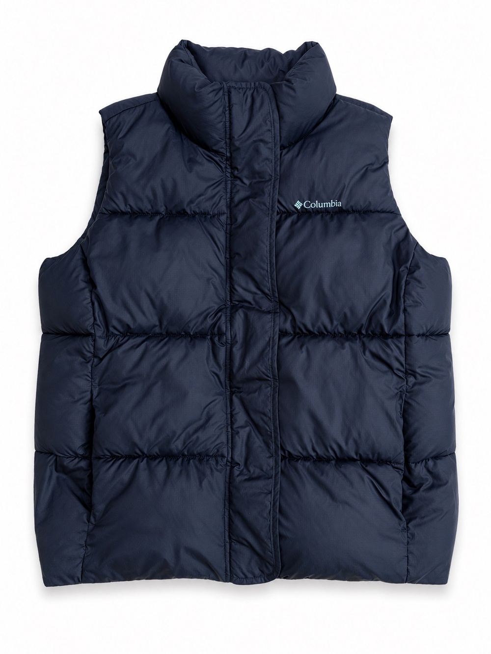 Columbia Puffer Vest Navy Full Zip Snap Insulated Quilted XL